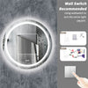 Chic 60cm Round Bathroom Mirror Illuminated Vanity Makeup Mirror Studio Beauty