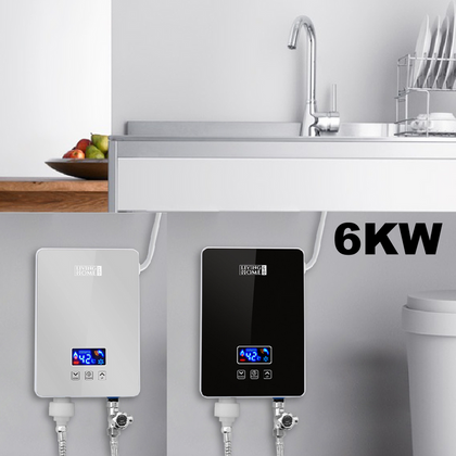 6000W Electric Tankless Hot Water Heater Instant Boiler Under Sink Tap Bathroom