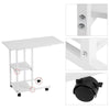 White Mobile Portable Computer Desk Over Bed Sofa Laptop Table Trolley + Wheels