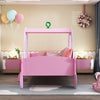 3FT Princess Carriage Kids Toddler Bed Single Car Bed Pink 90*190cm for Girls QC