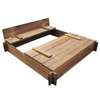 Kids Outdoor Square SandPit Large Wooden Sandbox Children Toy Garden Play New