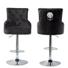 Swivel Velvet Breakfast Bar Stool Chairs Seat Lion Knocker Back Chrome Footrest
