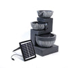 Solar Outdoor Garden Water Feature Fountain with LED Light Statue Rock Effect UK