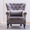 Upholstered Wing Back Chesterfield Sofa Velvet Button Tub Chair Scallop Armchair