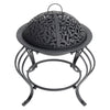Outdoor Garden Fire Pit Round Steel Bog Burner Heater with Poker Spark Screen
