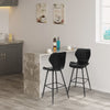 1/2x Bar Stool Kitchen High Chair w/ Backrest Footrest Padded Barstool Cafe Pub