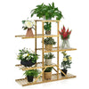 5-tier Bamboo Plant Stand Freestanding 10 Pots Flower Rack Display Storage Shelf