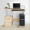 Small Computer Desk Keyboard Tray Study Writing Table Storage Bookshelf Drawer