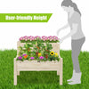 Raised Garden Bed 2-Tier Fir Wood Elevated Planter Flower Herb W/ Drain Holes