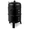 3 in 1 Charcoal Smoker BBQ Grill with Thermometer Patio Camping Barbecue Outdoor