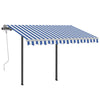 Manual Retractable Awning with 3.5x2.5 m Blue and White Y7A9