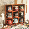 Small Desktop Wooden Storage Unit Jewellery Trinket Box Cabinet Display Shelves