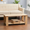 Beech Wooden 2 Tier Coffee Table Sofa Lounge Tea Table Livingroom with Drawer UK
