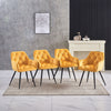 Modern Dining Chairs Velvet Padded Seat Metal Legs Kitchen Chair Home Office 1