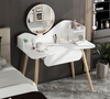 Corner Dressing Table Vanity Jewelry Makeup Desk Dresser White Mirror Bedroom