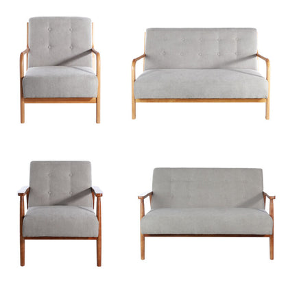 Wood Armrest Sofa Armchair 1 2 Seater Home Office Reception Loveseat Chair Seat