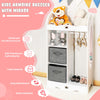 Children Armoire Dresser Kids Wooden Hanging Dress Up Wardrobe with Mirror