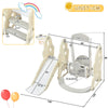 Toddler Slide and Swing Set 4 in 1, Kids Playground Climber Swing Playset Beige