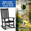 Outdoor Rocking Chair Wooden Frame Porch Chair Garden Balcony Backyard Black