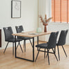 2Pcs Dining Chairs Retro Faux Leather Grey V Stripe Seat Metal Leg High Back