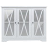 Modern Wood Cupboard Buffet Table Display Sideboard Storage Cabinet 3 Glass Door