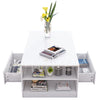 Modern High Gloss Coffee Table With Storage Drawer For Living Room White Black