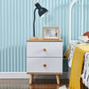 2White Drawers Storage Wood Bedside Cabinet Nightstand Small Side Table Bedroom