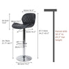 2PCS Bar Stools Gas Lift Swivel Stool Pub Club Cafe Breakfast Chair Faux Leather