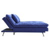 Velvet Fabric Sofa Bed 3 Seater Adjustable Living Room Recliner Couch Sofa Blue