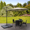 3M Banana Parasol Cantilever Umbrella Sun Shade Canopy Garden Outdoor w/ Base UK