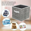 4Pcs Non-woven Fabric Square Canvas Foldable Storage Cubes Box Collapsible Grey
