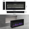 50" Electric LED Fireplace Inset/Wall Mounted Heater Adjustable Flame + Remote