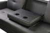 Sofa Bed Faux Leather with Cup holder and Armrests 3 Seater Black Brown Ash Grey