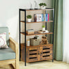 Industrial 2 Doors Cabinet Freestanding Display Bookshelf Cupboard Bookcase