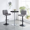 2x Gray Faux Leather Black Metal Base Swivel Bar Stool Height Adjustable Kitchen