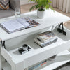 Lift Top Wooden Coffee Table With Storage White Lift up Desk Drawer Living Room