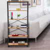 6 Tier Industrial Metal Book Shelf Ladder Shelving Rack Storage Unit Organizer