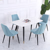 4Pcs Blue Velvet Dining Chairs Kitchen Dinning Room Metal Leg Modern Padded Seat