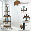5 Tier Wall Corner Shelf Stand Storage Home Office Skinny Display Bookshelf Rack