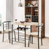 Small Table and 2 Chairs 3PCS Bar Kitchen Dining Breakfast Furniture Set W/Shelf
