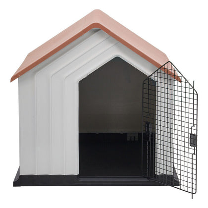 Large Plastic Dog Kennel Pet House Weatherproof Indoor Outdoor Animal Shelter XL