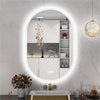 Framless LED Illuminated Bathroom Mirror Vanity Make Up Dressing Mirror with Pad