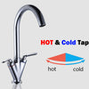 Kitchen Tap Monobloc Round Sink Mixer Twin Lever Handle Chrome Modern Taps
