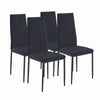 4x Black Velvet Dining Chairs with Tempered Glass Dining Table Dining Room Set