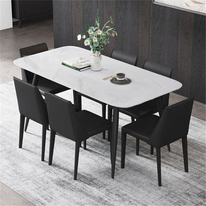 High-end Dining Table Kitchen Dinette Table Furniture w/ Durable Marble Desktop