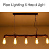 Vintage Industrial Ceiling Pendant Light Steampunk Pipe 5Way Hanging Retro Lamp