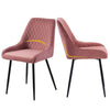 1/2 Dining Chairs Set Velvet Padded Seat Metal Legs Kitchen Chair Home Office