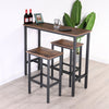 Dining Table Set Kitchen Chairs Counter Top Table+ 2pcs Bar stools w/Wooden Top