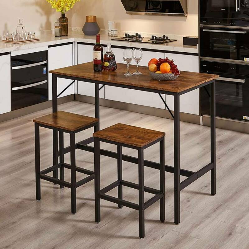 High Breakfast Bar Table 2 Stools Set Modern Kitchen Dining Table Ch Quildinc