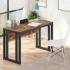 Tribesigns Computer Office Desk Rustic Brown+Black Working Table w/ Front Baffle
